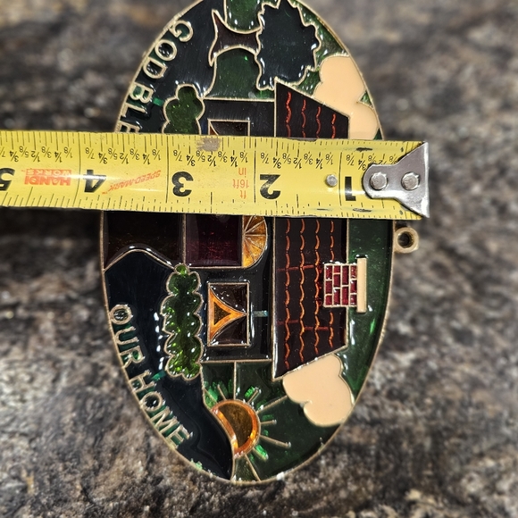 Vtg 80s Stained Glass Suncatcher God Bless Our Home Window Art Hanging Trinket - Picture 4 of 5